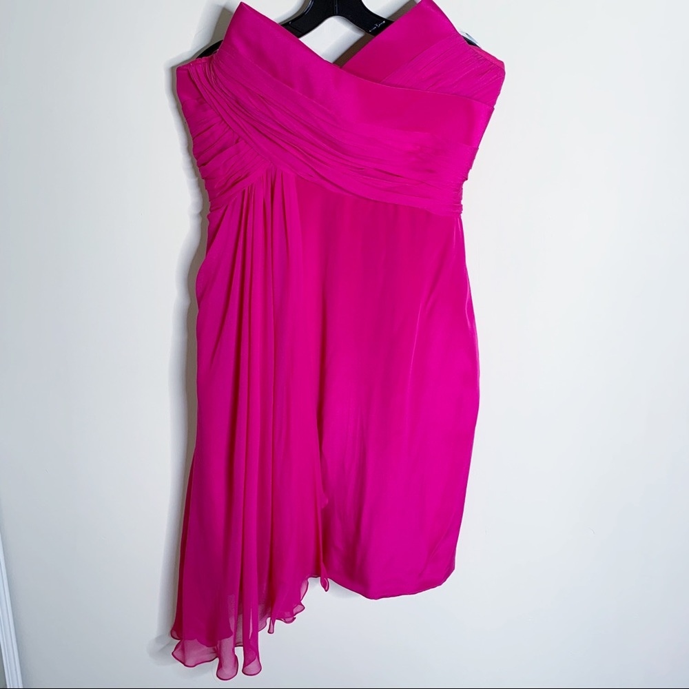Marchesa Notte pink strapless cocktail dress sz 10